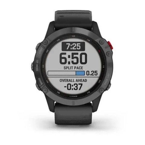 Смарт-часы Garmin fenix 6 Pro Solar Edition серые с черным ремешком