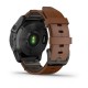Смарт-годинник Garmin epix Gen 2 Sapphire чорний титановий з каштановим шкіряним ремінцем