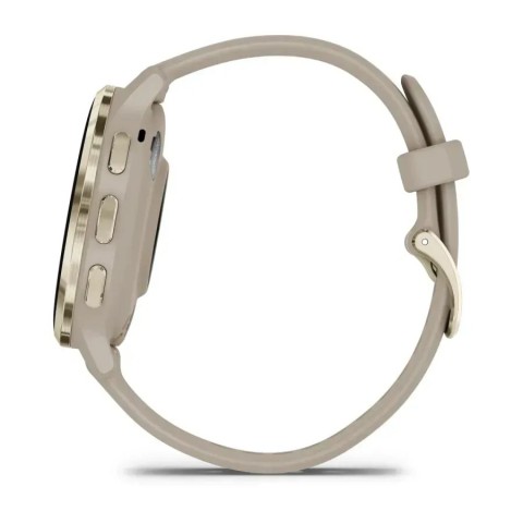 Смарт-часы Garmin Venu 3s французский серый с золотистым стальным безелем и силиконовым ремешком
