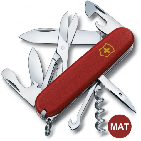 Ніж Victorinox Climber Mat 91мм,14функ,черв мат,жовт.лого