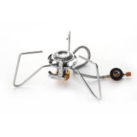 Пальник портативний газовий для кемпінгу СИЛА Павук зі шлангом та п'єзопідпалювачем 70х70х150 мм