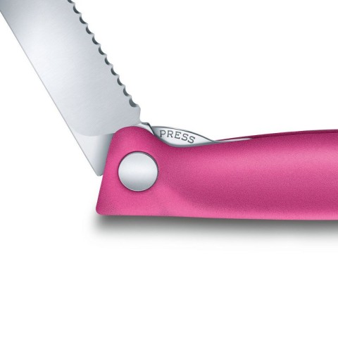 Кухонний ніж Victorinox SwissClassic Foldable Paring лезо 11см хвил. з рож. ручкою (блістер)