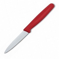 Кухонний ніж Victorinox Paring лезо 8см хвил. з черв. ручкою