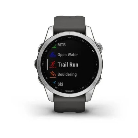 Смарт-часы Garmin fenix 7S серебристые с ремешком графитового цвета