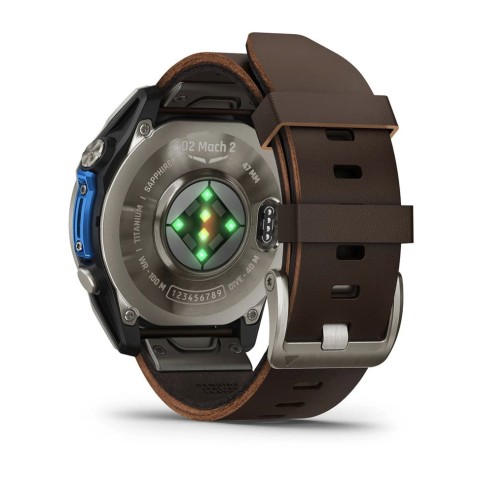 Авіаційний годинник Garmin D2 Mach 2 Titanium 47мм з Oxford Brown із коричневим шкіряним ремінцем 010-02904-31