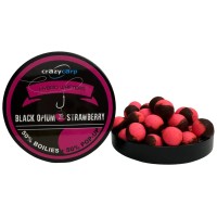 Бойлы Crazy Carp Hybrid Wafters 15mm Black Opium & Strawberry (55шт/уп)