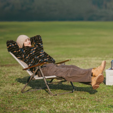 Крісло складане з регульованим нахилом Naturehike CNK2550JJ012, вуглецева сталь, чорний