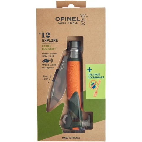 Ніж Opinel №12 Explore, w/ Tick Remover orange