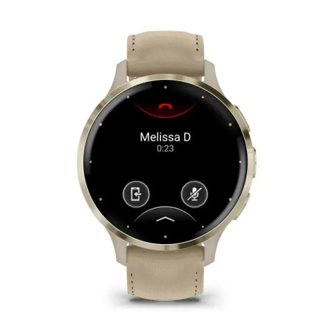 Смарт-часы Garmin Venu 3s французский серый с золотистым стальным безелем и кожаным ремешком