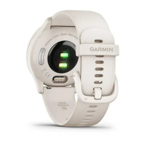 Смарт-годинник Garmin vivomove Sport кольору айворі із силіконовим ремінцем і персиково-золотистими вставками