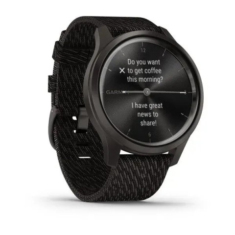 Смарт-годинник Garmin vivomove Style із графітовим корпусом та чорним ремінцем