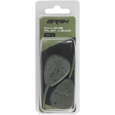 Грузило Brain In-Line Flat Lead 130g 2шт/уп Green