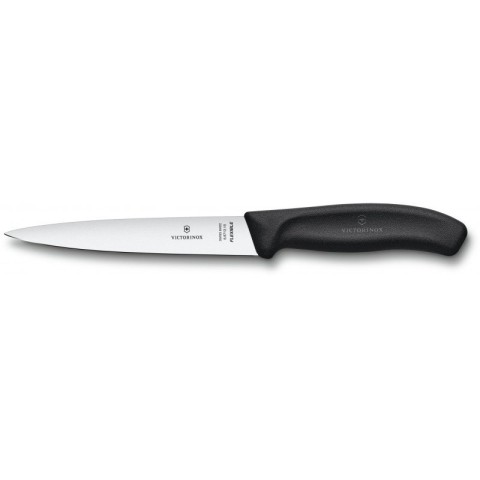 Кухонний ніж Victorinox SwissClassic Filleting Flex лезо 16см філейний з чорн. ручкою (блістер)