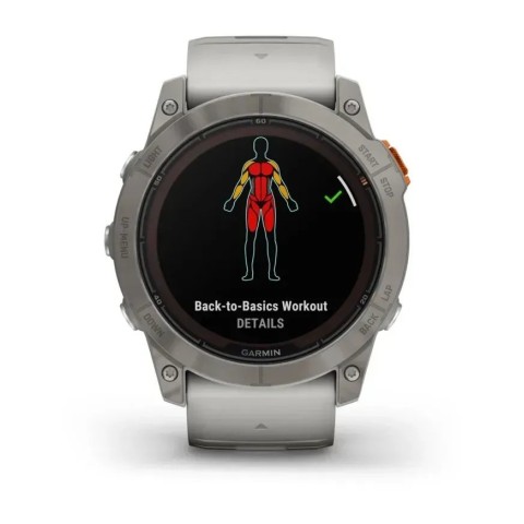 Смарт-годинник Garmin fenix 7X Pro Sapphire Solar Edition титановий з туманно-сірим/темно-помаранчевим ремінцем