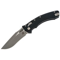 Ніж Microtech Amphibian Ram-Lok, клинок Apoc Fluted, чорне руків'я G10