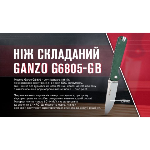 Ніж складаний Ganzo G6805-GB синьо-зелений