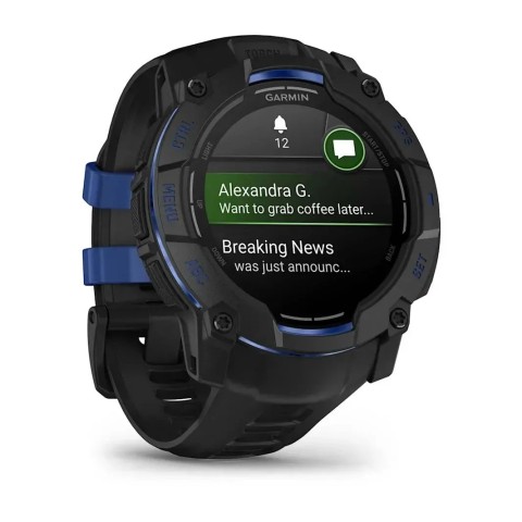 Смарт-годинник Garmin Instinct 3 (50 мм) AMOLED чорний/синя блискавка