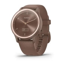 Смарт-годинник Garmin vivomove Sport кольору какао із силіконовим ремінцем і персиково-золотистими вставками