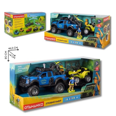 Игровой набор OTAMANKO Автотуризм Внедорожник с квадроциклом и мотоциклом