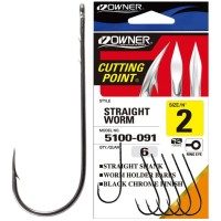 Крючок Owner Straight Shank Worm 5100 #3/0 (5 шт/уп)
