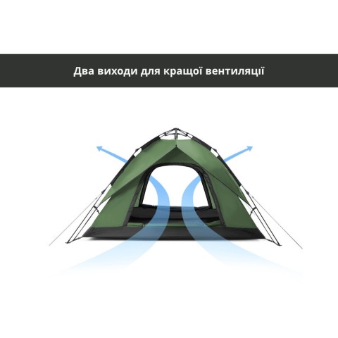 Намет тримісний автоматичний Naturehike NH21ZP008, оливково-зелений-