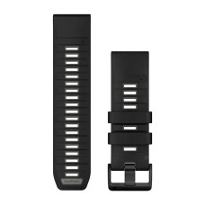 Ремінці для годинника Garmin QuickFit 26 силіконові чорні/гравійно-сірі