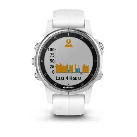 Смарт-годинник Garmin fenix 5S Plus Sapphire білий з білим ремінцем