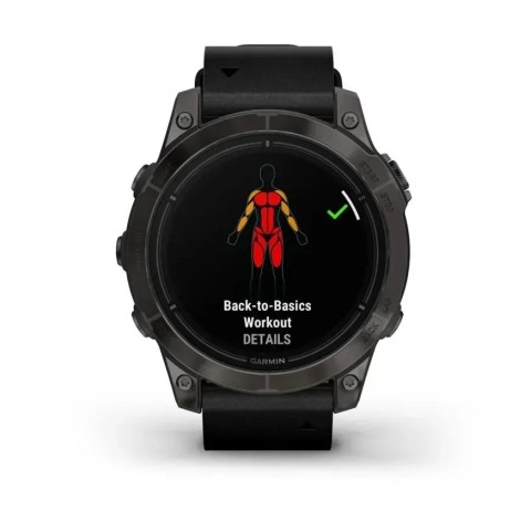 Смарт-часы Garmin epix Pro Gen 2 Sapphire Edition (47мм) карбоново-серые титановые DLC с черным кожаным ремешком