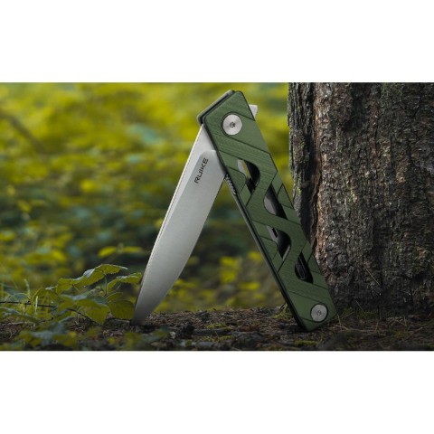 Ніж складаний туристичний Ruike P878-AG, (8.7 см) 14C28N / 6063Aluminum зелений