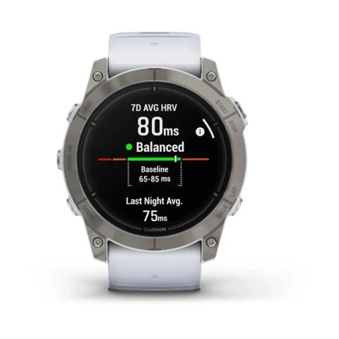 Смарт-годинник Garmin epix Pro Gen 2 Sapphire Edition (51 мм) титановий з ремінцем кольору білого каменю