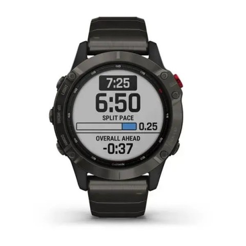 Смарт-часы Garmin fenix 6 Pro Solar Edition титановые углеродно-серые DLC с титановым DLC ремешком
