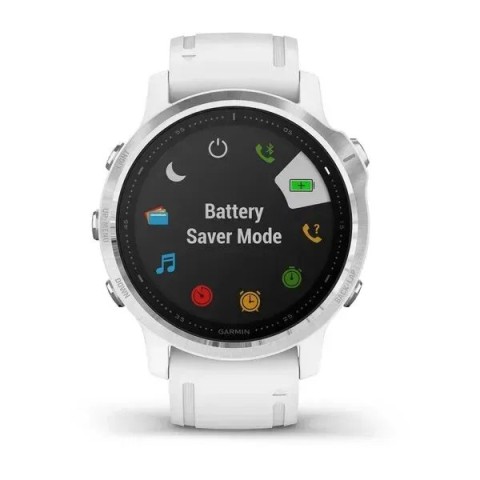Смарт-годинник Garmin fenix 6S білий з білим ремінцем