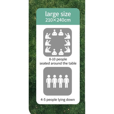 Килимок для пікніка водостійкий Naturehike CNK2350WS010, 210x240 см, світло-салатовий з принтом