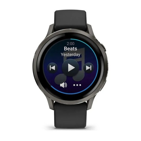 Смарт-годинник Garmin Venu 4 (41 мм) сланцевий з чорним силіконовим ремінцем