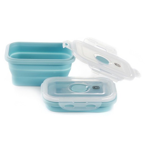 Ланчбокс складаний з кришкою-засувкою блакитний СИЛА (350 мл)