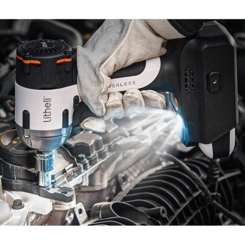 Акумуляторний ударний гайковерт Litheli безщітковий, живлення від павербанку (УМБ Litheli Power Bank 12500 mAh, 45 W, 2А в комплекті)