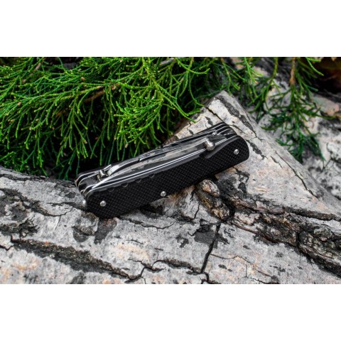 Багатофункціональний ніж Ruike Trekker LD41-B, (8.5 см) 12C27 / G10 чорний, 22 інстр.