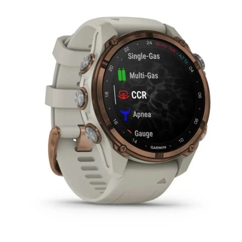 Смарт-годинник Garmin Descent Mk3i (43 мм) бронзовий PVD титановий із силіконовим ремінцем кольору французький сірий