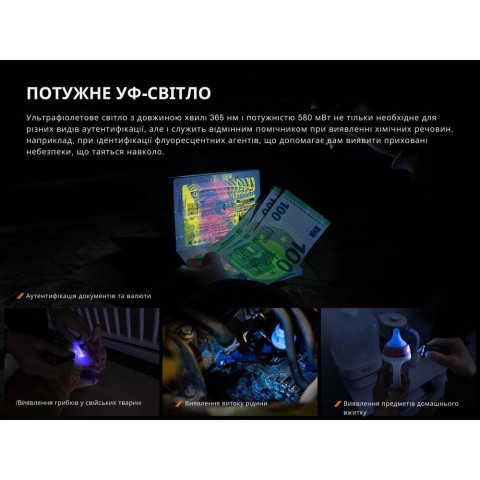 E06RGray Ліхтар наключний Fenix E06R сірий