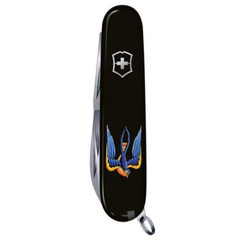Ніж Victorinox Huntsman Ukraine 91мм,15функ,чорн ,Ластівка
