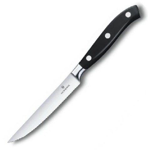 Кухонний ніж Victorinox Grand Maitre Tomato&Steak лезо 12см хвил. з чорн. ручкою у подар.упак.