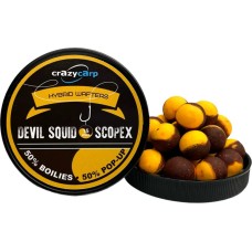 Бойлы Crazy Carp Hybrid Wafters 15mm Devil Squid & Scopex (55шт/уп)