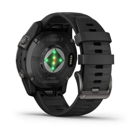 Смарт-годинник Garmin fenix 7 Pro Sapphire Solar Edition карбоново-сірий титановий DLC з чорним ремінцем