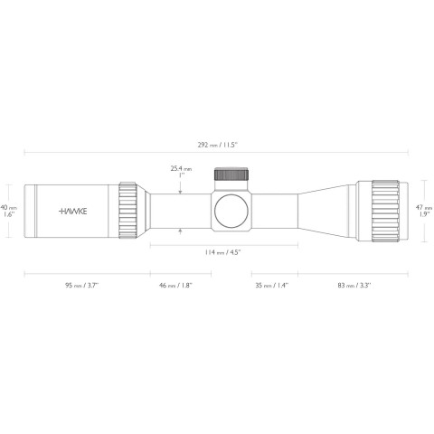 Прицел Hawke Vantage 2-7х32 AO, сетка Mil Dot, 1