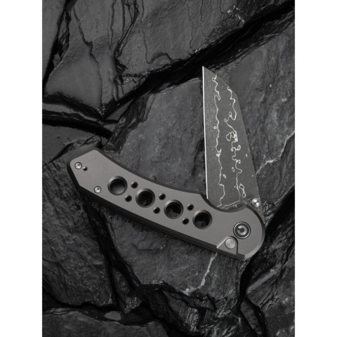 Ніж складаний туристичний Civivi Pragma Prime, (8.9 см) Damascus / Aluminum сірий