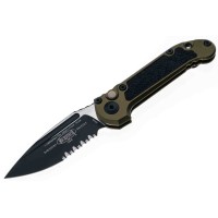 Ніж Microtech L.U.D.T S/E Gen III.,  чорний клинок, напівсеррейтор, руків'я  OD green
