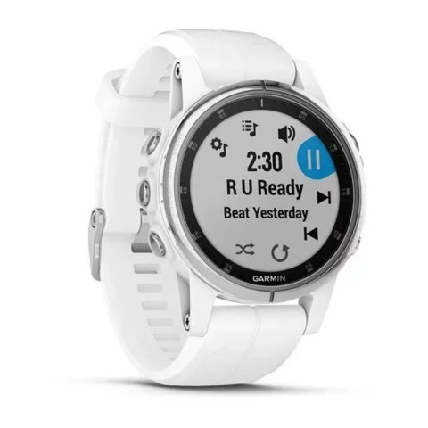 Смарт-годинник Garmin fenix 5S Plus Sapphire білий з білим ремінцем