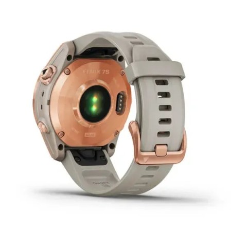 Смарт-годинник Garmin fenix 7S Solar рожево-золотистий зі світло-пісочним ремінцем