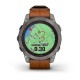 Смарт-часы Garmin fenix 7 Pro Sapphire Solar Edition титановые с каштановым кожаным ремешком