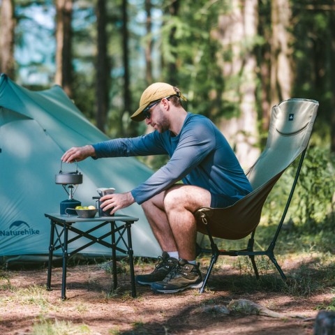 Стілець складаний ультралегкий Naturehike CNK2550JJ013 Yamami YL01, розмір L, алюміній, чорний